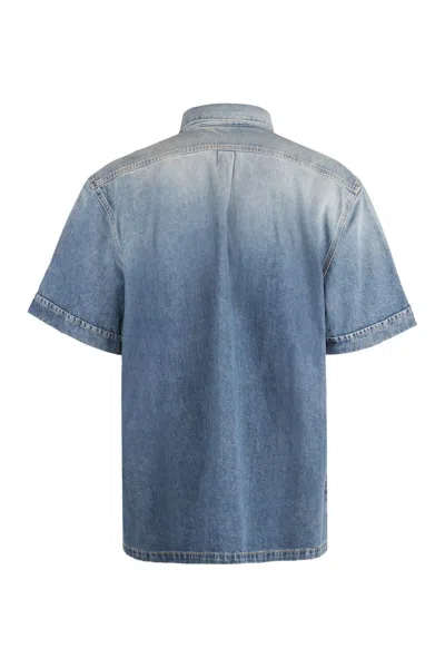 Shop Givenchy Denim Shirt In Blu