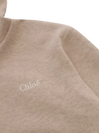 Shop Chloé Hoodied Sweater In Beige