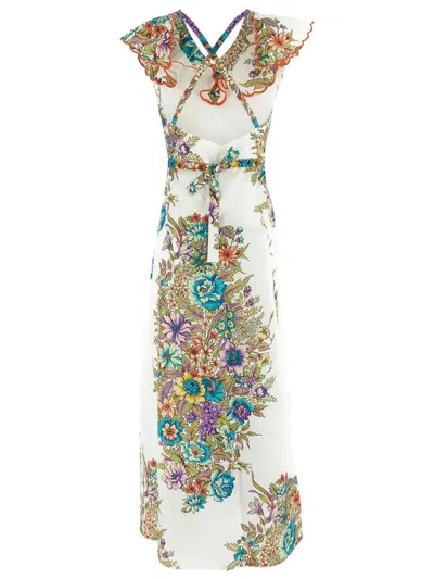Shop Etro Floral Dress In Multicolor