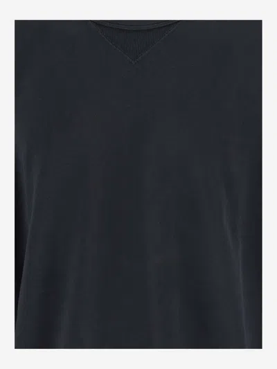 Shop Ten C Cotton Sweatshirt With Appliqué In Black