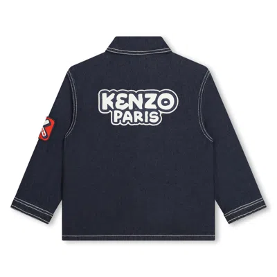 Shop Kenzo Giacca Denim Con Applicazione In Blu