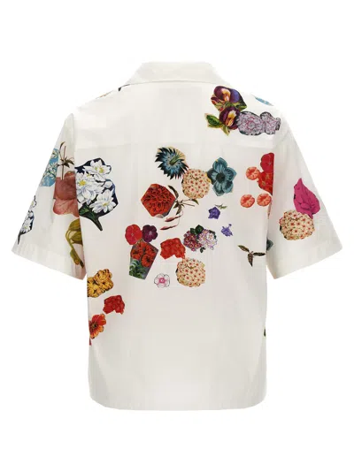 Shop Marni Flowers Collage Shirt In Bianco/fantasia