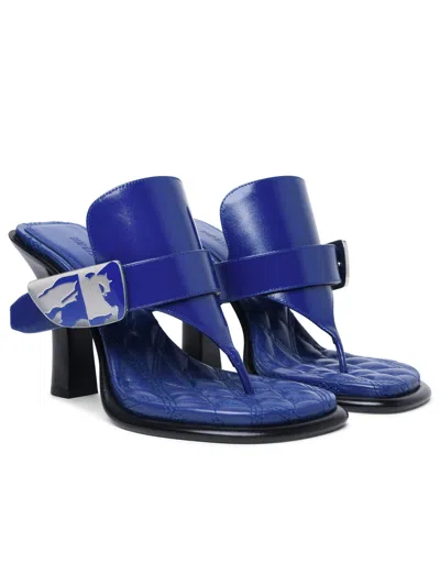 Shop Burberry Bay Blue Leather Sandals