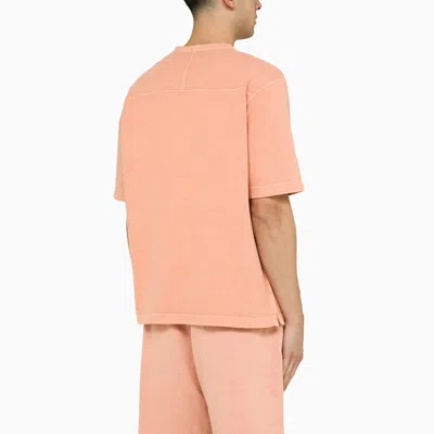 Shop Stone Island Rust-coloured Cotton T-shirt With Logo In Rosa