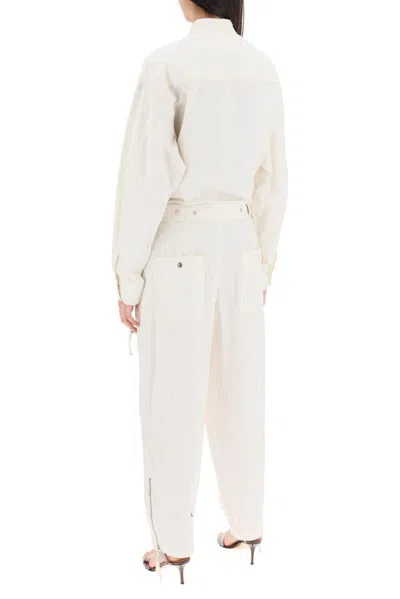 Shop Marant Etoile Long-sleeved Zipped Jumpsuit In Ecru