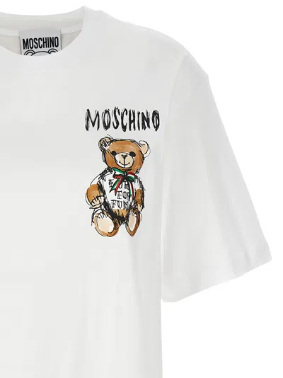 Shop Moschino Teddy Bear T-shirt In Bianco
