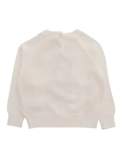 Shop Il Gufo Tricot Sweater With Teddy Bear In White