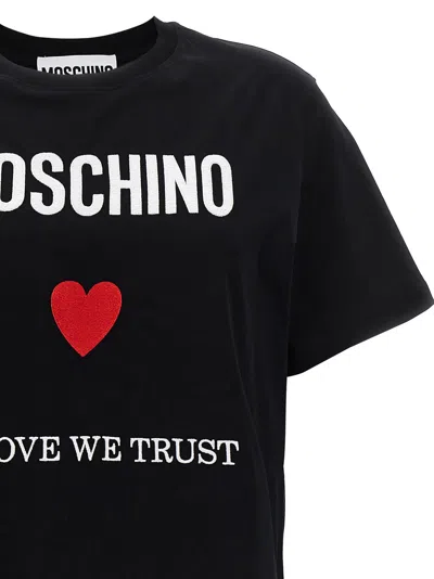 Shop Moschino In Love We Trust T-shirt In Nero