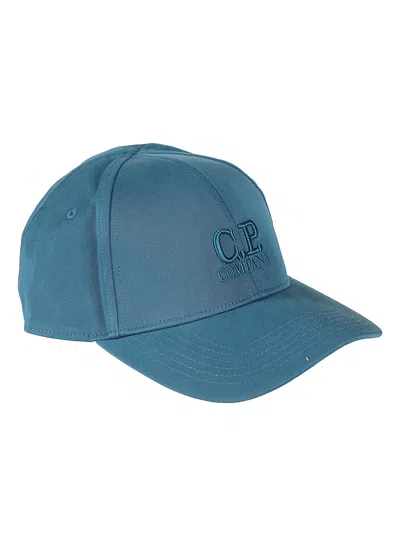 Shop C.p. Company Gabardine Baseball Cap In Blu