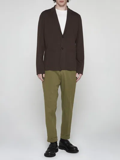Shop Roberto Collina Cotton Knit Jacket In Brown