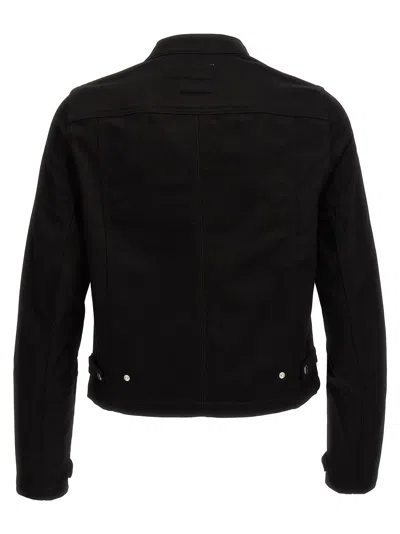 Shop Courrèges Iconic Denim Biker Denim Jacket In Black