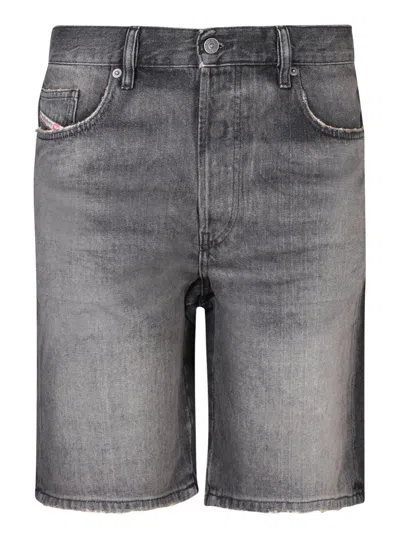 Shop Diesel Knee-length Distressed Denim Regular Shorts