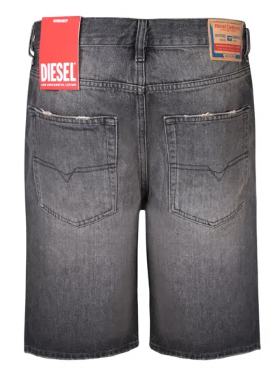 Shop Diesel Knee-length Distressed Denim Regular Shorts