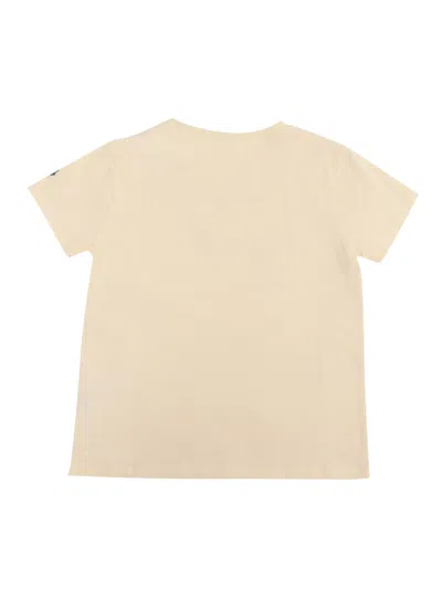 Shop Moncler Cream T-short With Logo