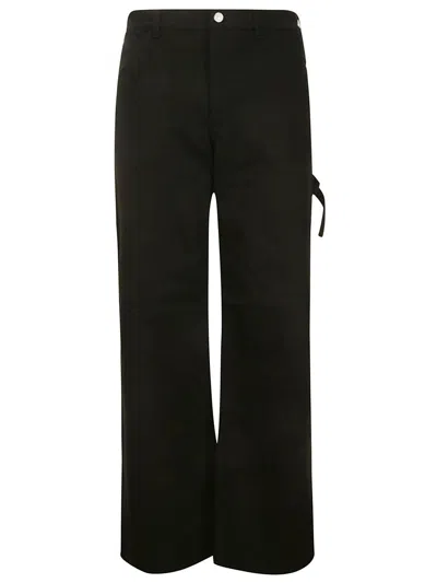 Shop Courrèges Sailor Denim Baggy Pants In Black