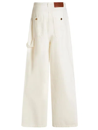Shop Etro White Cotton Denim Jeans