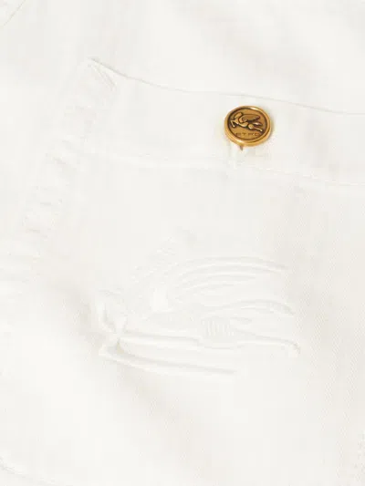 Shop Etro White Cotton Denim Jeans