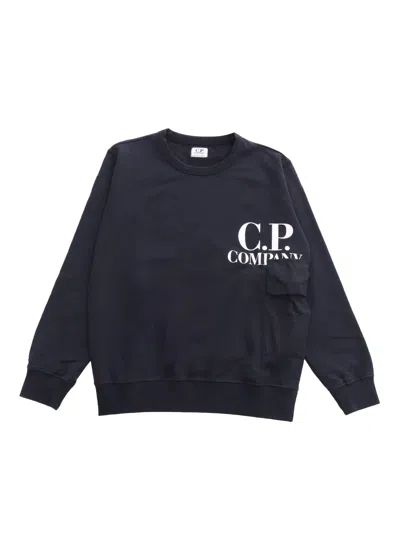 Shop C.p. Company Undersixteen Black Sweater In Blue