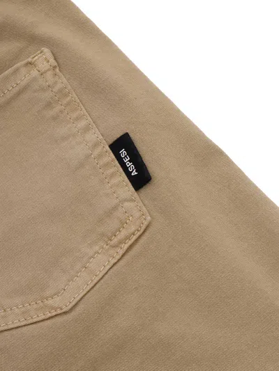 Shop Aspesi Wide Leg Beige Trousers