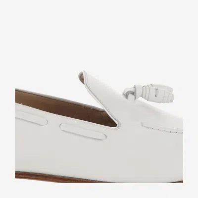 Shop Francesco Russo Leather Moccasins In White