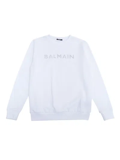Shop Balmain White Sweatshirt
