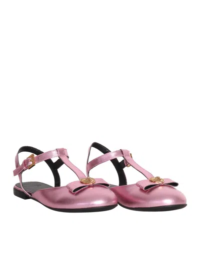 Shop Versace Pink Ballet Flats