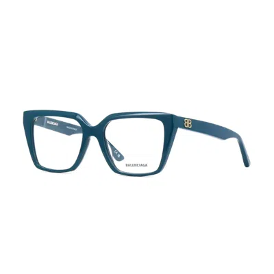 Shop Balenciaga Bb0130o Linea Everyday007 Glasses In Blu