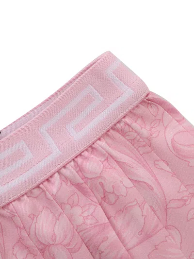 Shop Versace Baroque Print Skirt In Pink