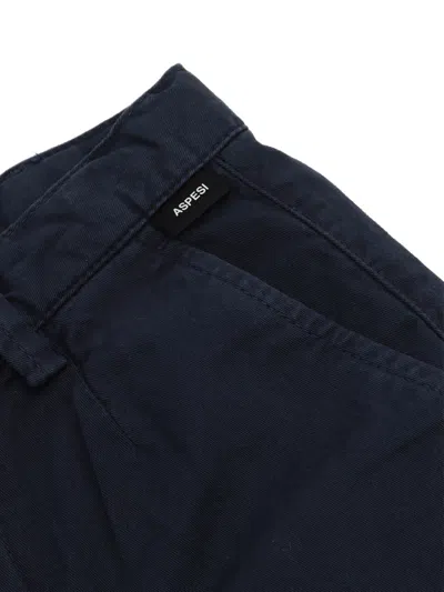 Shop Aspesi Black Trousers In Blue