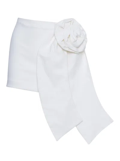 Shop Douuod With Skirt With Large Bow In White