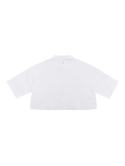 Shop Douuod White Cropped Shirt