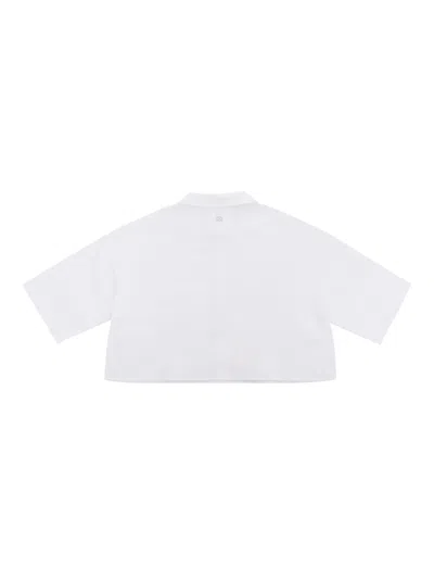 Douuod White Cropped Shirt In White