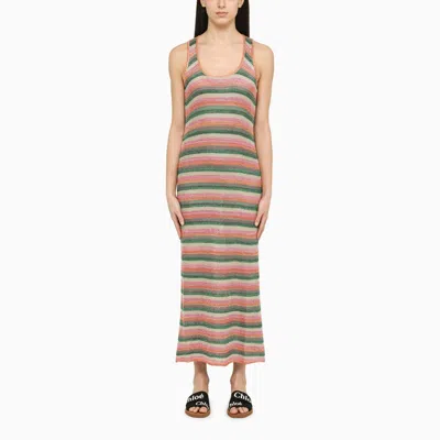 Shop Roberto Collina Multicoloured Striped Long Dress