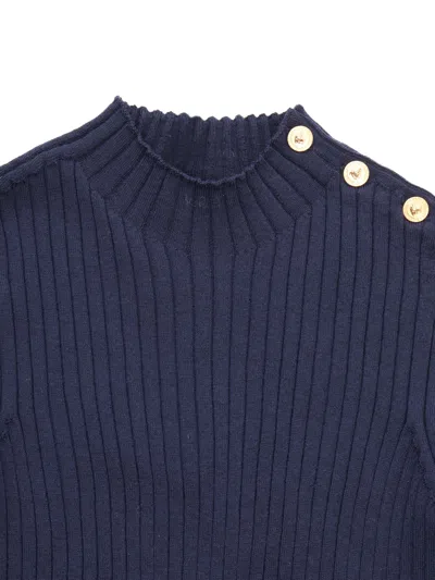 Shop Versace Blue Ribbed Sweater
