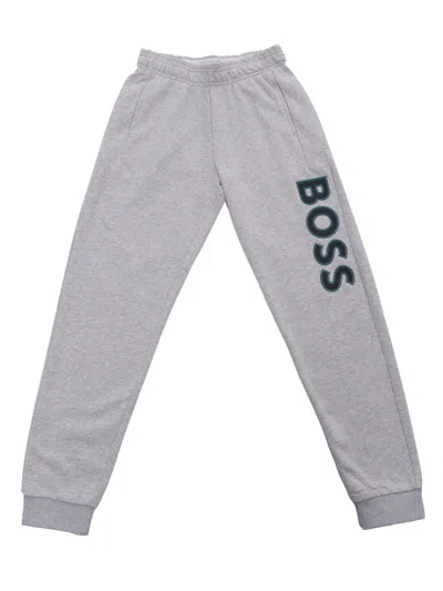 Shop Hugo Boss Gray Jogging Pants In Grey
