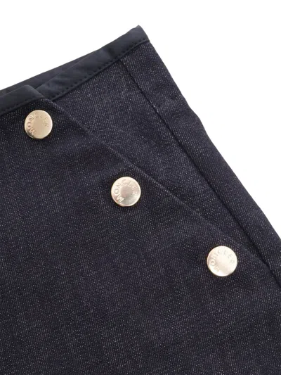 Shop Moncler Blue Skirt With Buttons