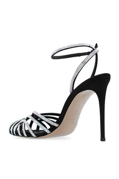 Shop Le Silla Bella Heeled Sandals In Nero/crystal