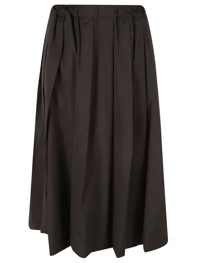 Shop Fabiana Filippi Elastic Waist Pleated Skirt In Nero