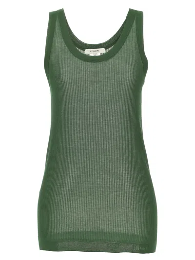 Shop Lemaire Seamless Rib Tank Top In Smoky Green