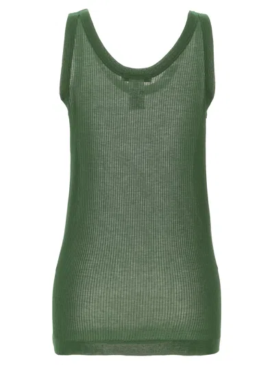 Shop Lemaire Seamless Rib Tank Top In Smoky Green