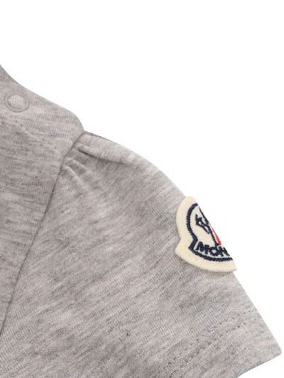 Moncler Grey T-shirt With Logo In Grey