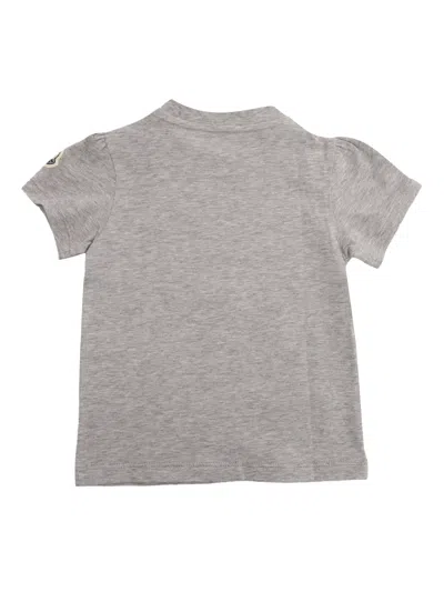 Moncler Grey T-shirt With Logo In Grey