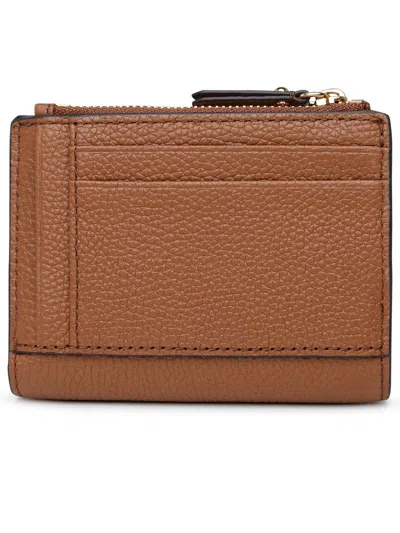 Shop Michael Kors Brown Jet Set Tumbled Leather Wallet In Luggage