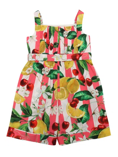 Dolce & Gabbana Colorful Jumpsuit In Yellow