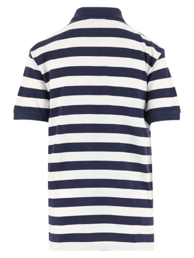 Shop Polo Ralph Lauren Slim Fit Horizontal Striped Polo In Newport Navy White