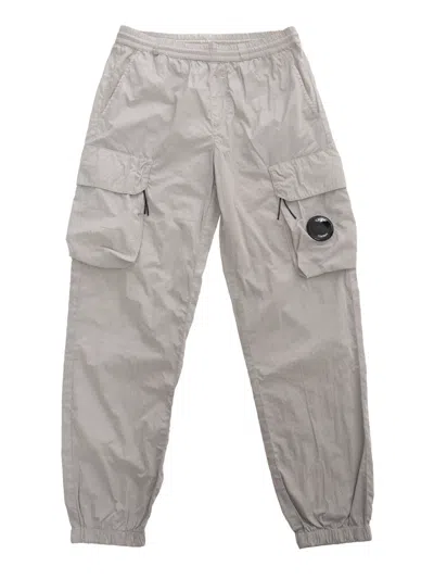 Shop C.p. Company Undersixteen Gray Trousers In Grey