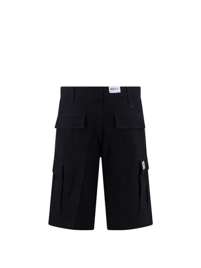 Shop Carhartt Bermuda Shorts In Black Rinsed