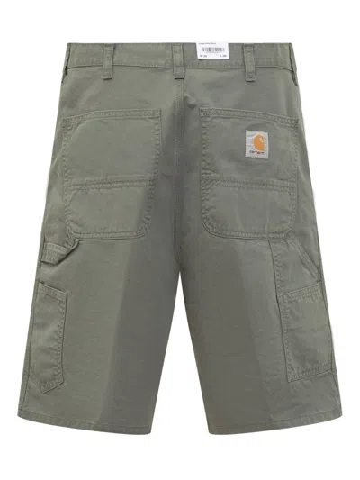 Shop Carhartt Cotton Shorts In Yfgd Park Garment Dyed