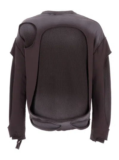 Shop Diesel Black K-osbert Ripped Sweatshirt In Cotton Man In Gravel Grey