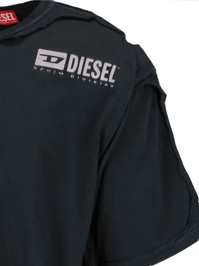 Shop Diesel T-box-dbl T-shirt In Nero